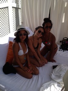 Poolside party with the girls. 